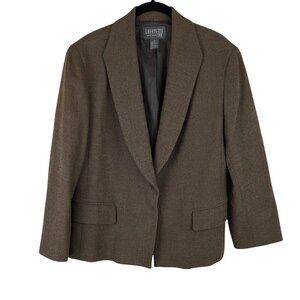 Lafayette 148 Brown Wool Mohair Tweed Blazer‎ USA Jacket Size 12